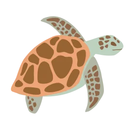 Serene Sea Turtle Clipart with Soft Giraffe-Inspired Pattern and Gentle Oceanic Tones