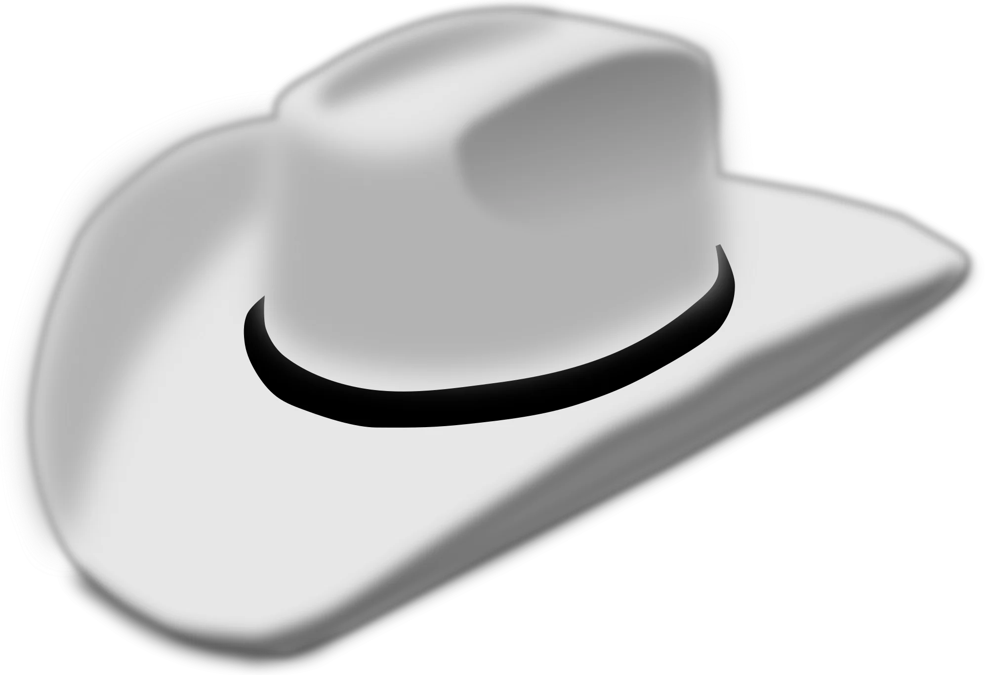 Classic Western Cowboy Hat Clipart - Iconic Headwear Silhouette Design