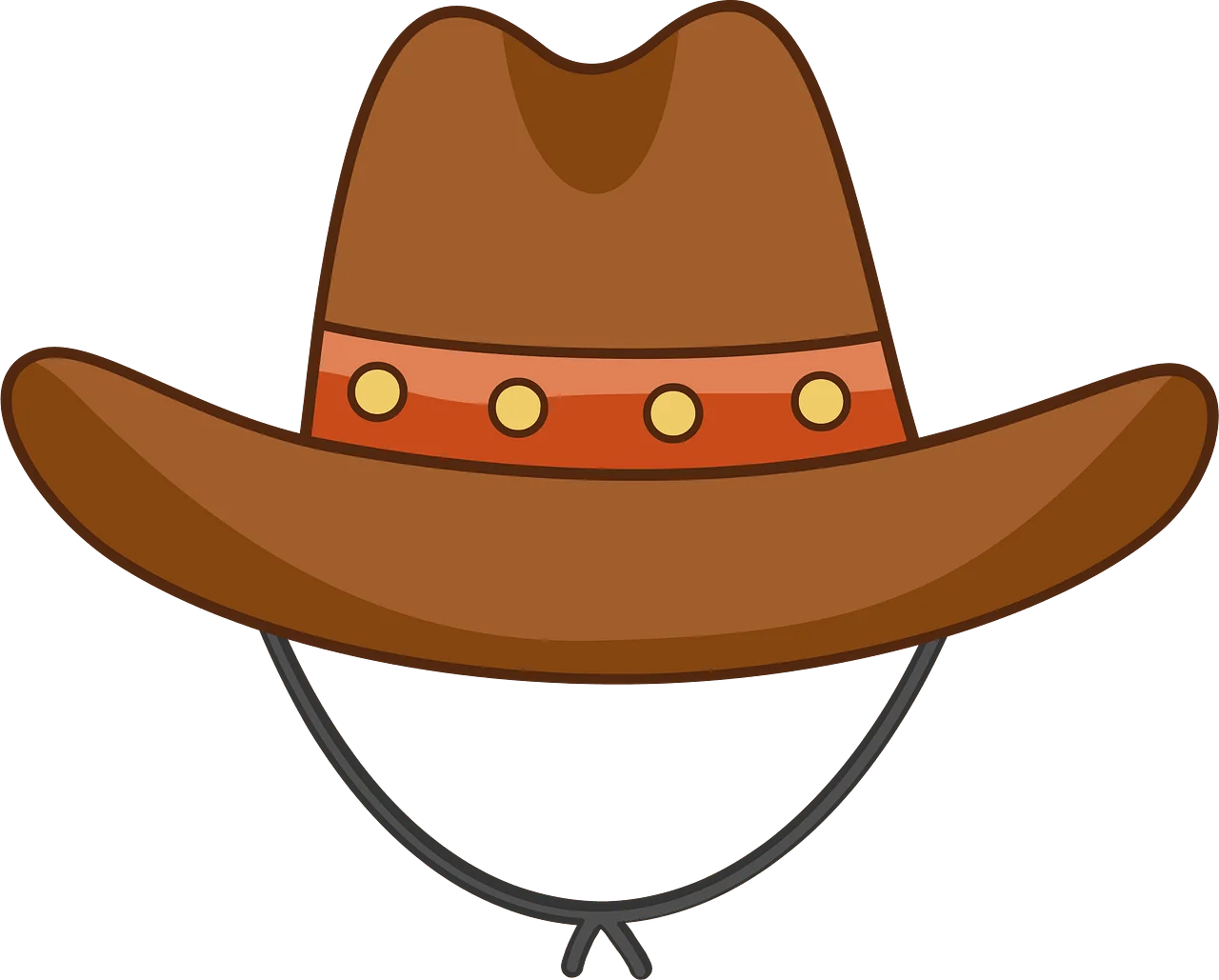 Classic Western Cowboy Hat Clipart - Rustic Leather Style with Decorative Band