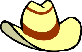 Classic Western Cowboy Hat Clipart - Stylish Retro Headwear Graphic Design