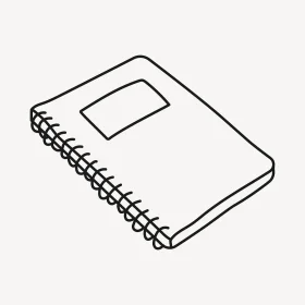 Minimalist Spiral-Bound Notebook Clipart with Clean Simple Design