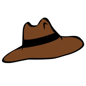 Rustic Brown Western Cowboy Hat Clipart with Classic Black Band Design