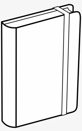 Minimalist Hardcover Notebook Clipart with Elastic Band Closure Illustration