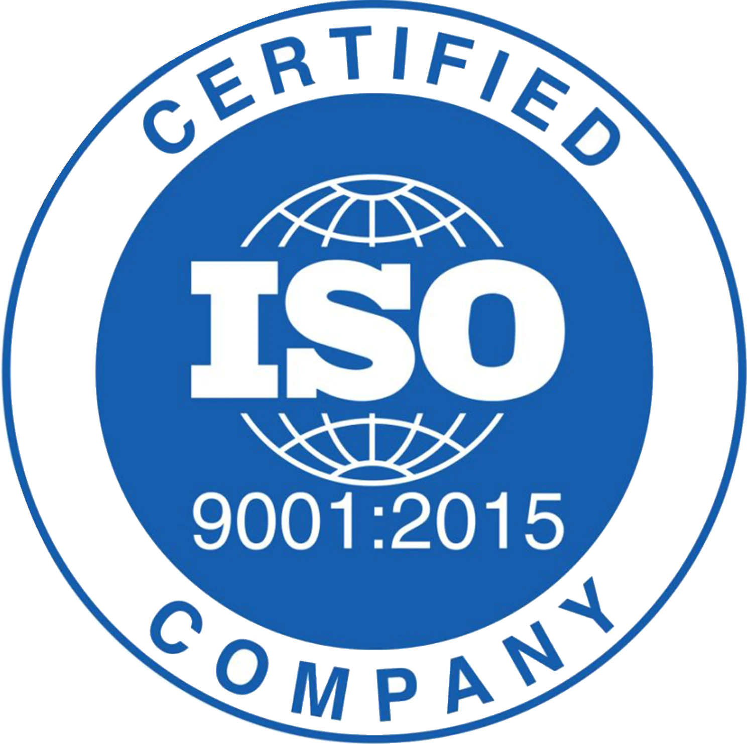 Official ISO 9001:2015 Certified Company Quality Management Clipart Emblem