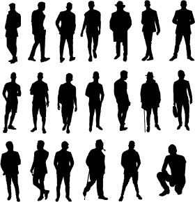 Professional Male Silhouette Clipart Collection: Diverse Poses and Styles