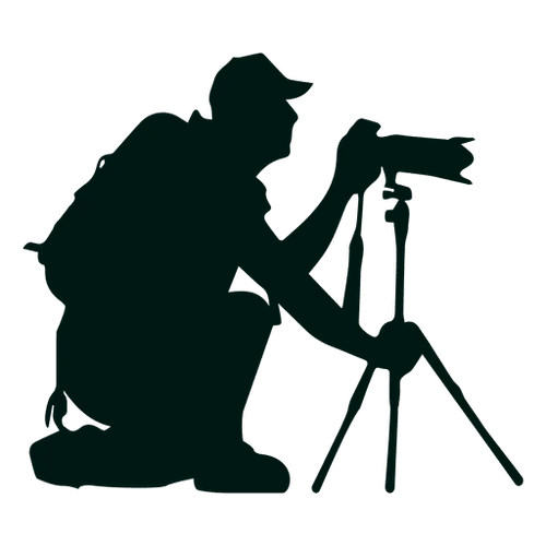 Professional Nature Photographer Silhouette Clipart - Capturing Moments with Precision
