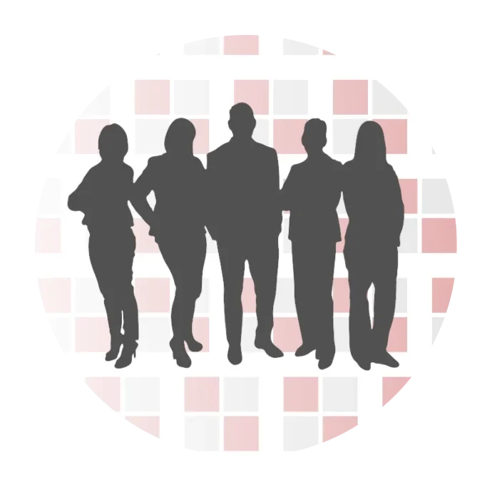 Professional Team Silhouettes Clipart: Diverse Group Standing in Corporate Unity