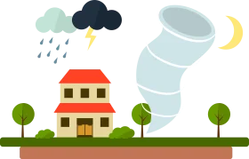 Stormy Weather Landscape Clipart Illustrating Natural Disaster Scenarios