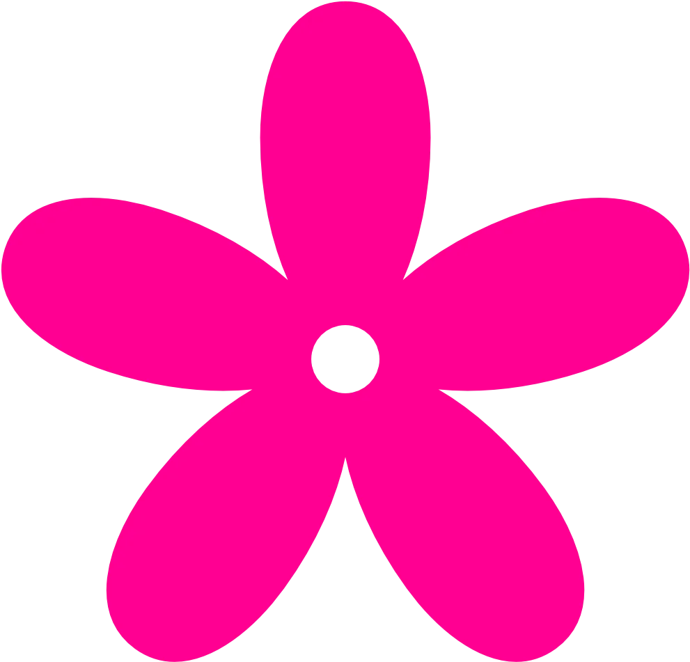 Radiant Hot Pink Six-Petal Symmetrical Flower Clipart Design