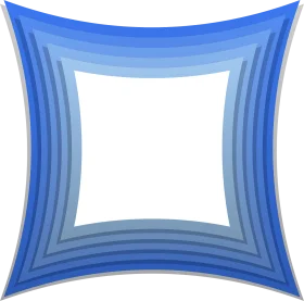 Elegant Blue Gradient Square Frame Clipart with Concentric Layers and Soft Edges