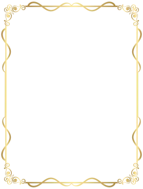 Elegant Golden Swirl Ornate Frame Clipart with Delicate Decorative Curves