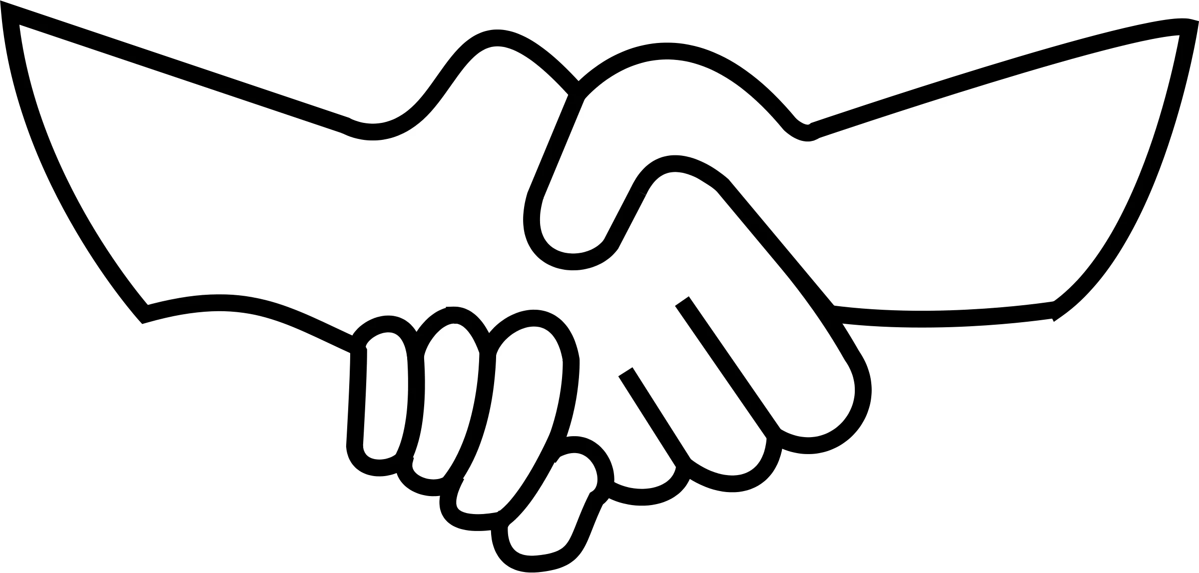 Minimalist Handshake Clipart Symbolizing Unity and Collaborative Partnership