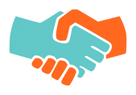 Modern Business Partnership Handshake Clipart Design with Bold Colors
