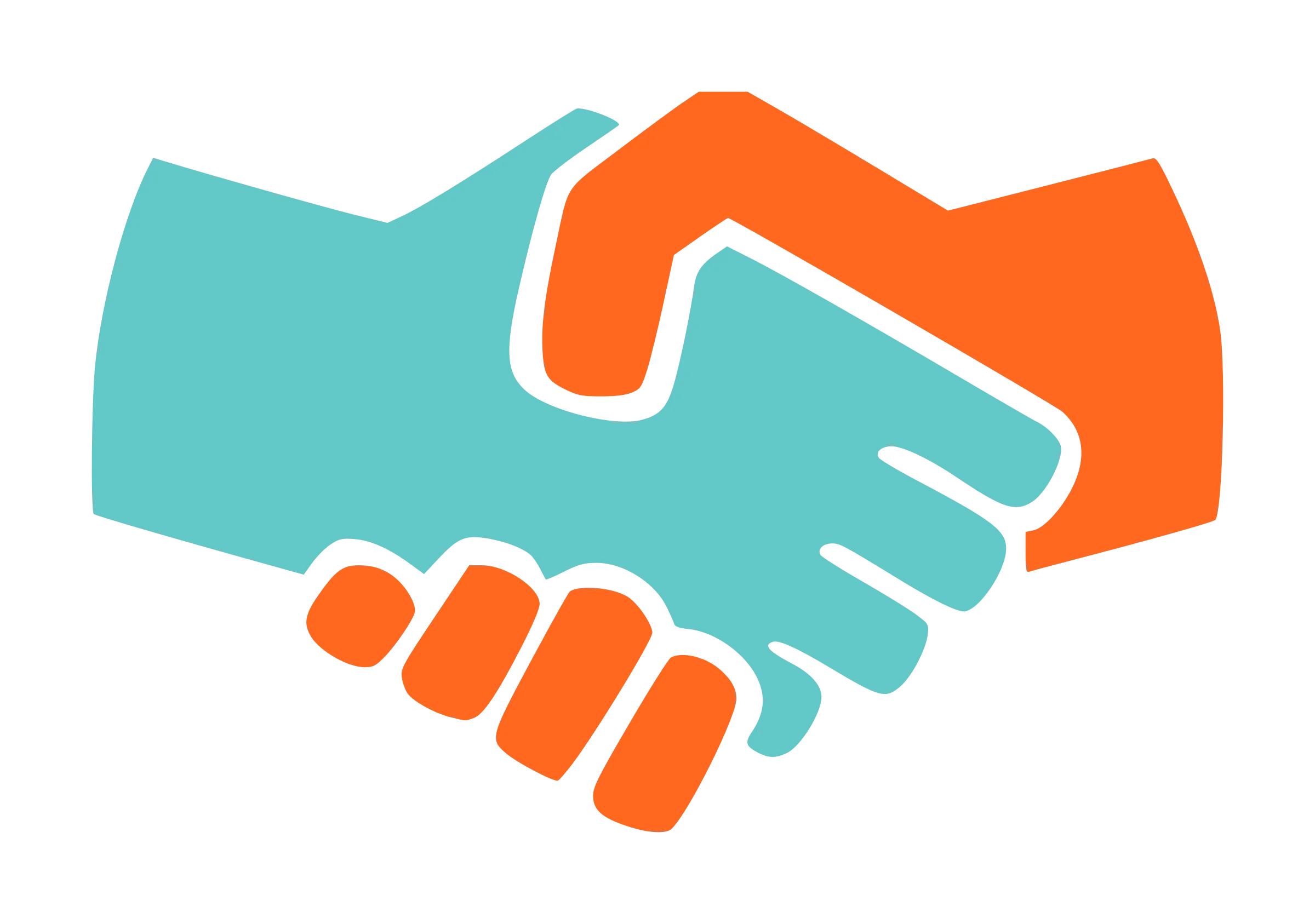 Modern Business Partnership Handshake Clipart Design with Bold Colors
