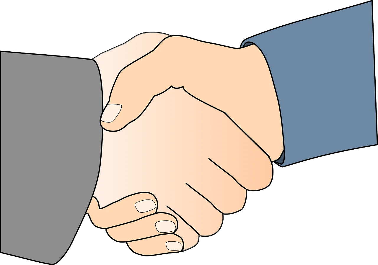 Professional Business Handshake Clipart Illustration of Corporate Agreement