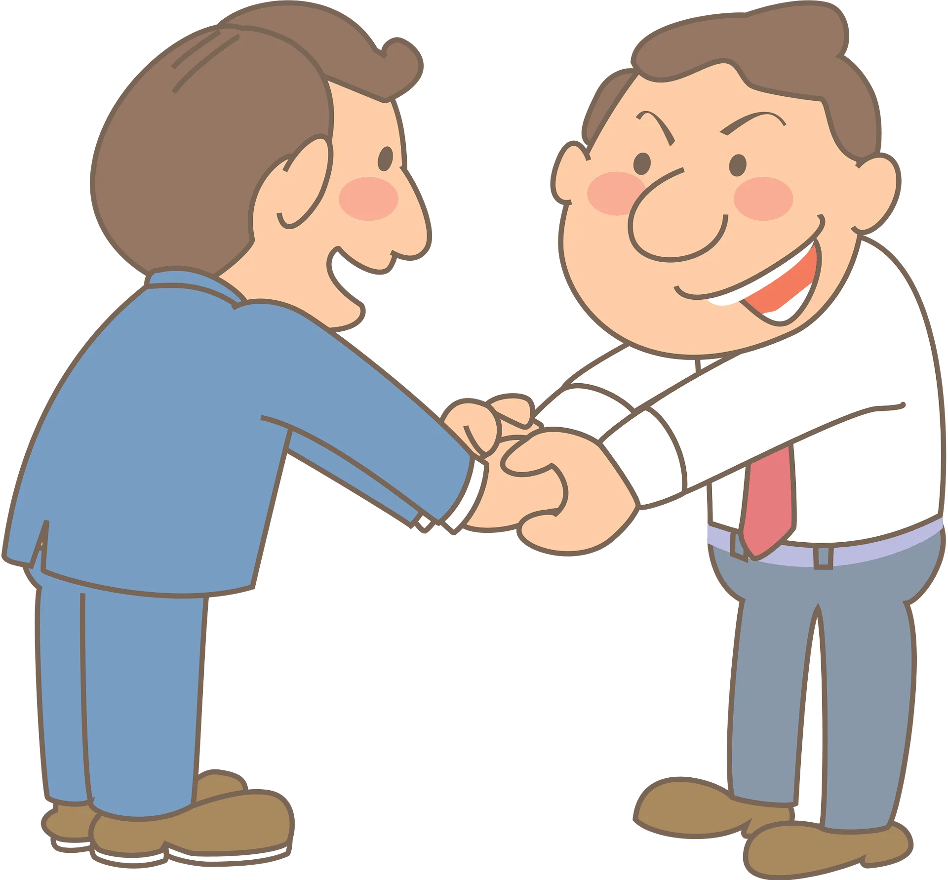 Professional Business Partners Sealing Agreement with Handshake Clipart Illustration