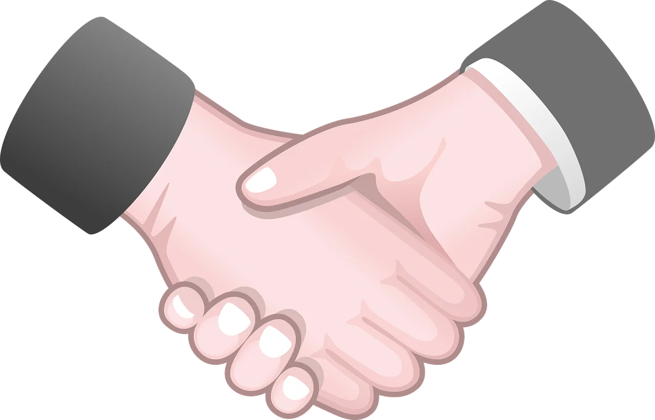 Professional Business Partnership Handshake Clipart Illustration in Soft Tones