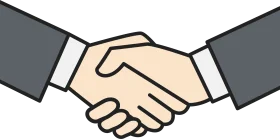 Professional Business Partnership Handshake Minimalist Clipart Design