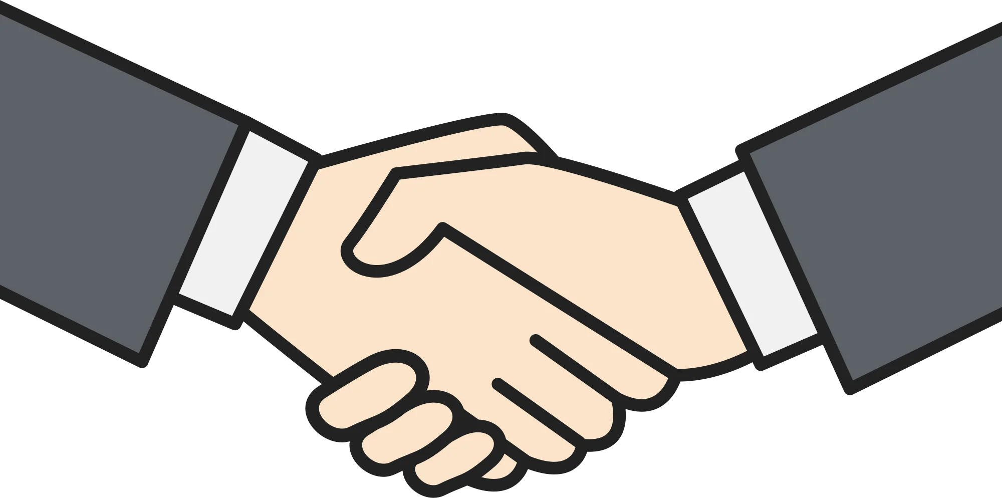Professional Business Partnership Handshake Minimalist Clipart Design