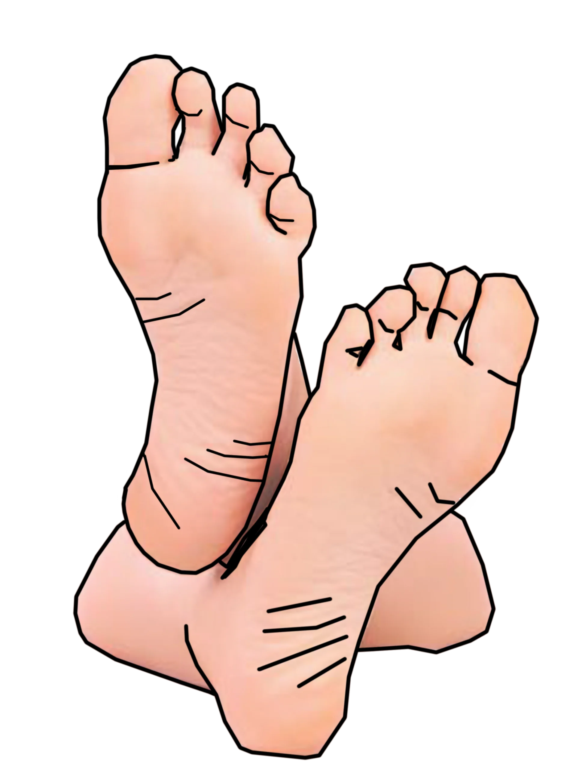 Cartoon Soft Peach-Toned Human Foot Clipart Illustration Design