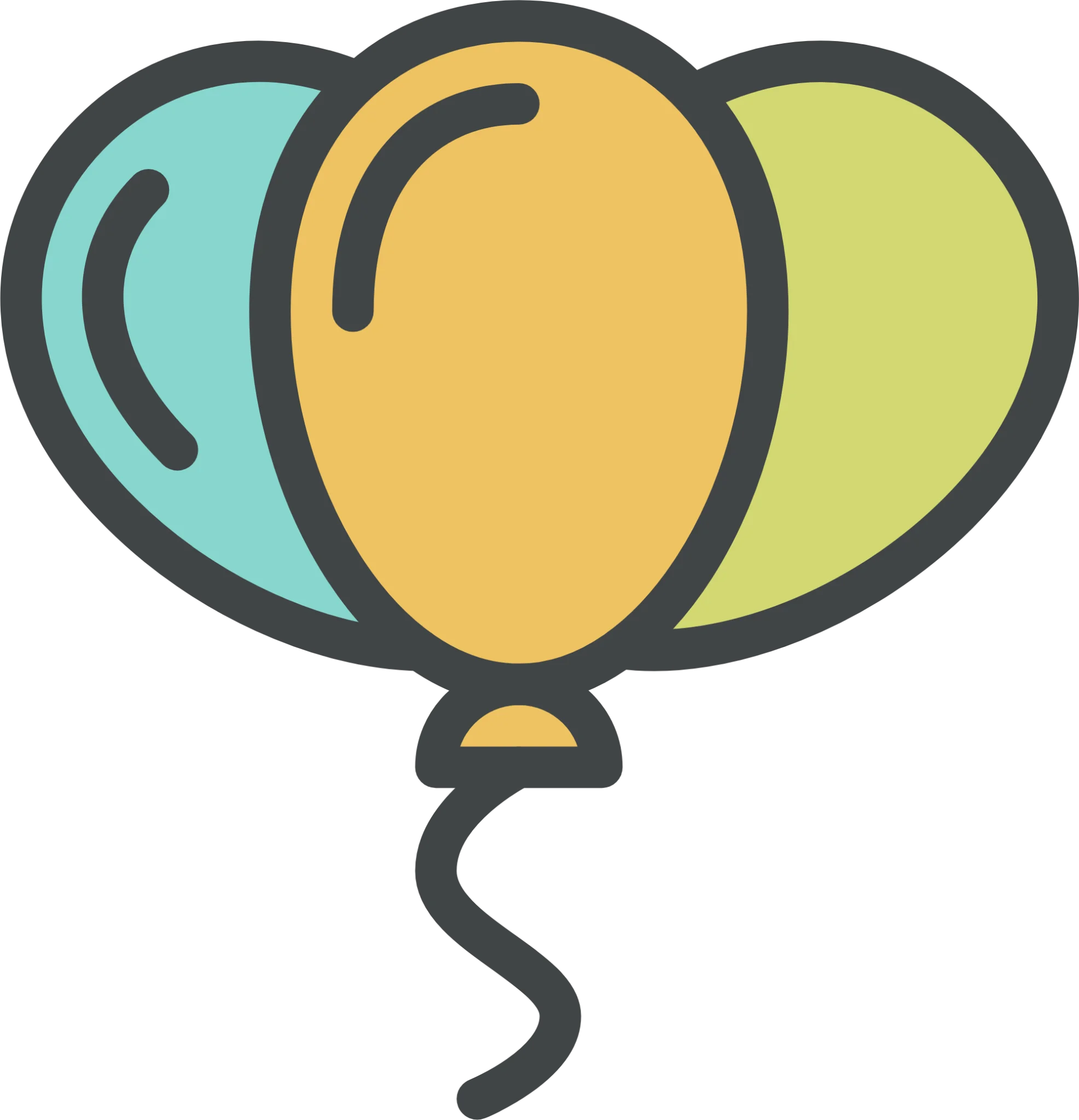Cheerful Floating Balloons Celebration Clipart Design with Soft Color Palette