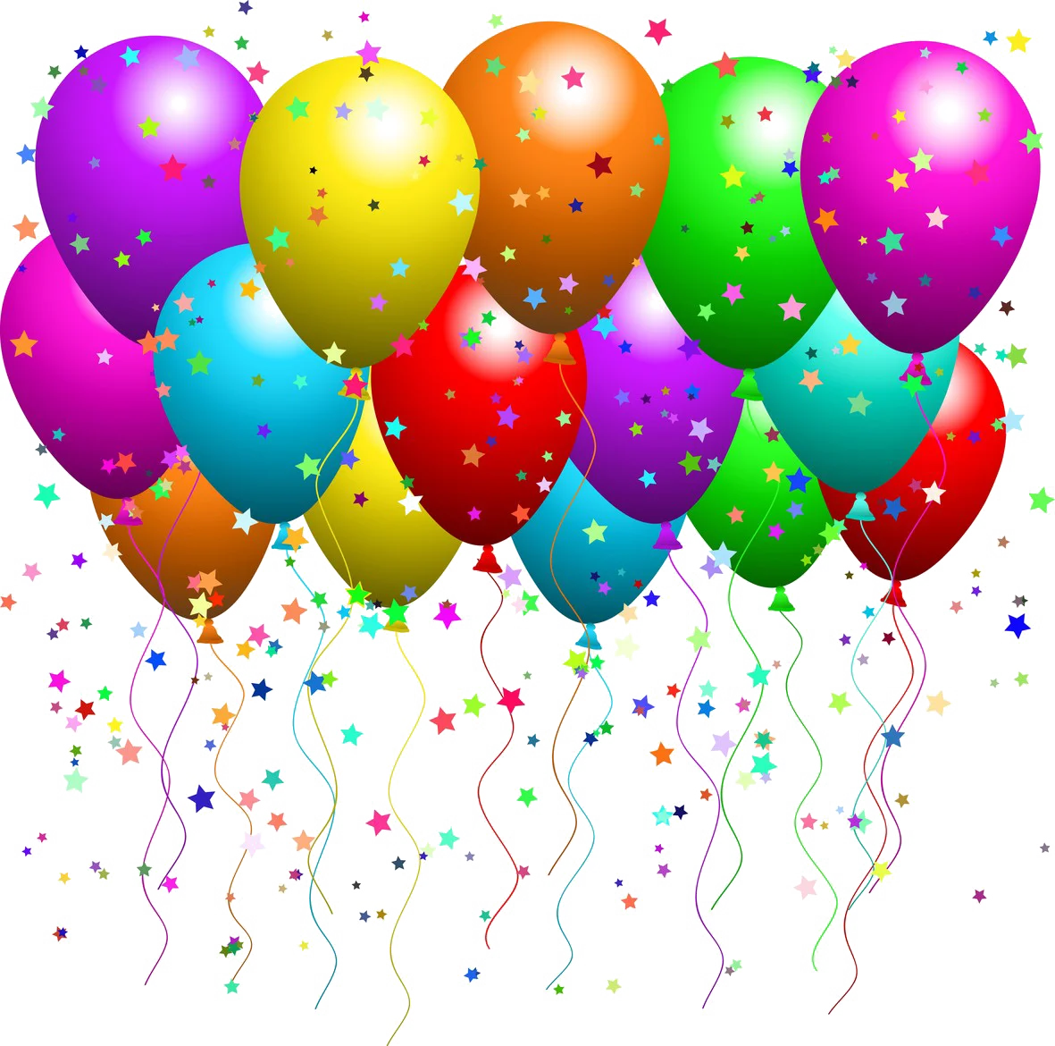 Festive Party Balloon Explosion: A Colorful Celebration Clipart Design