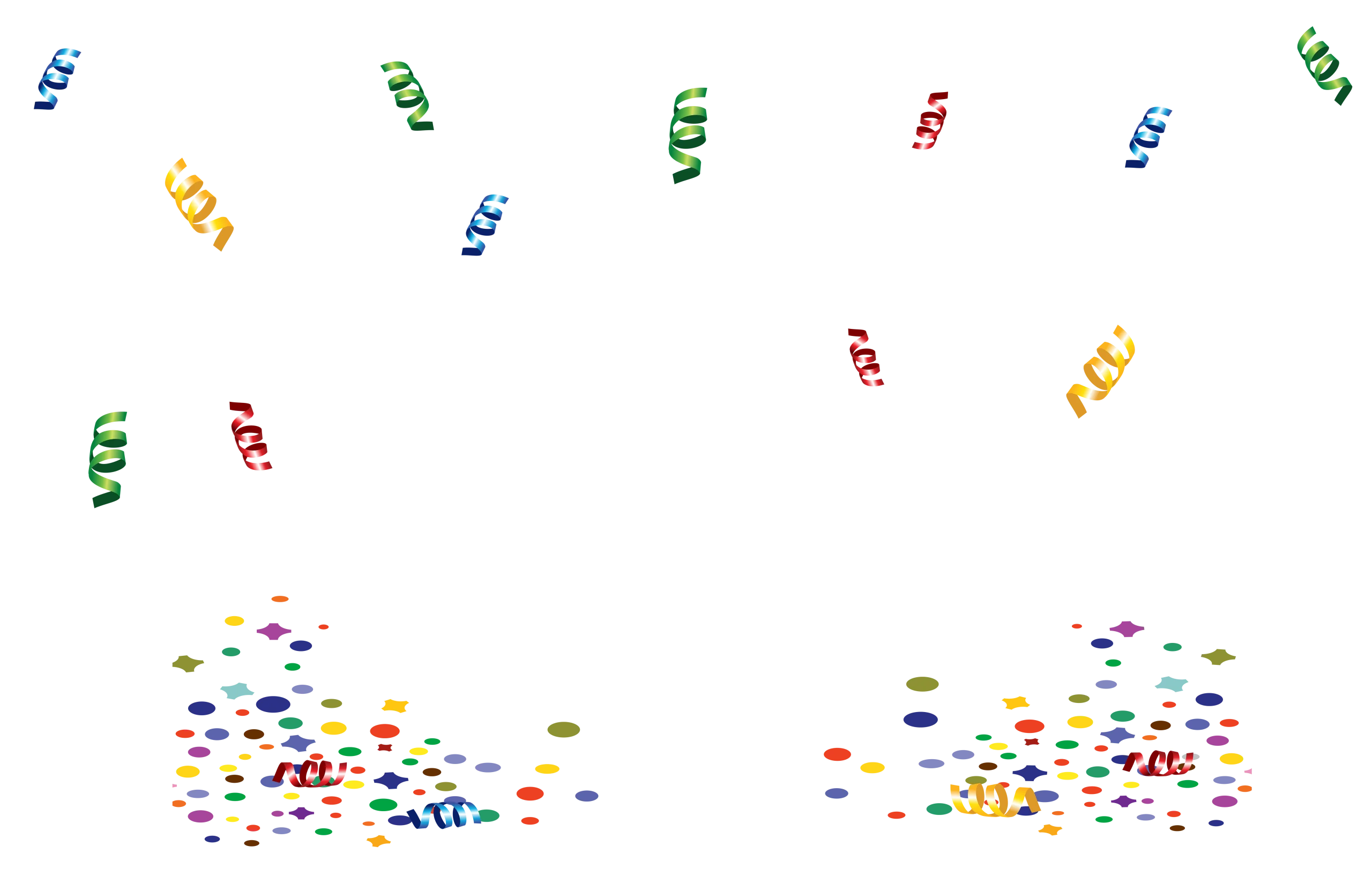 Festive Party Celebration Confetti and Streamers Clipart Collection
