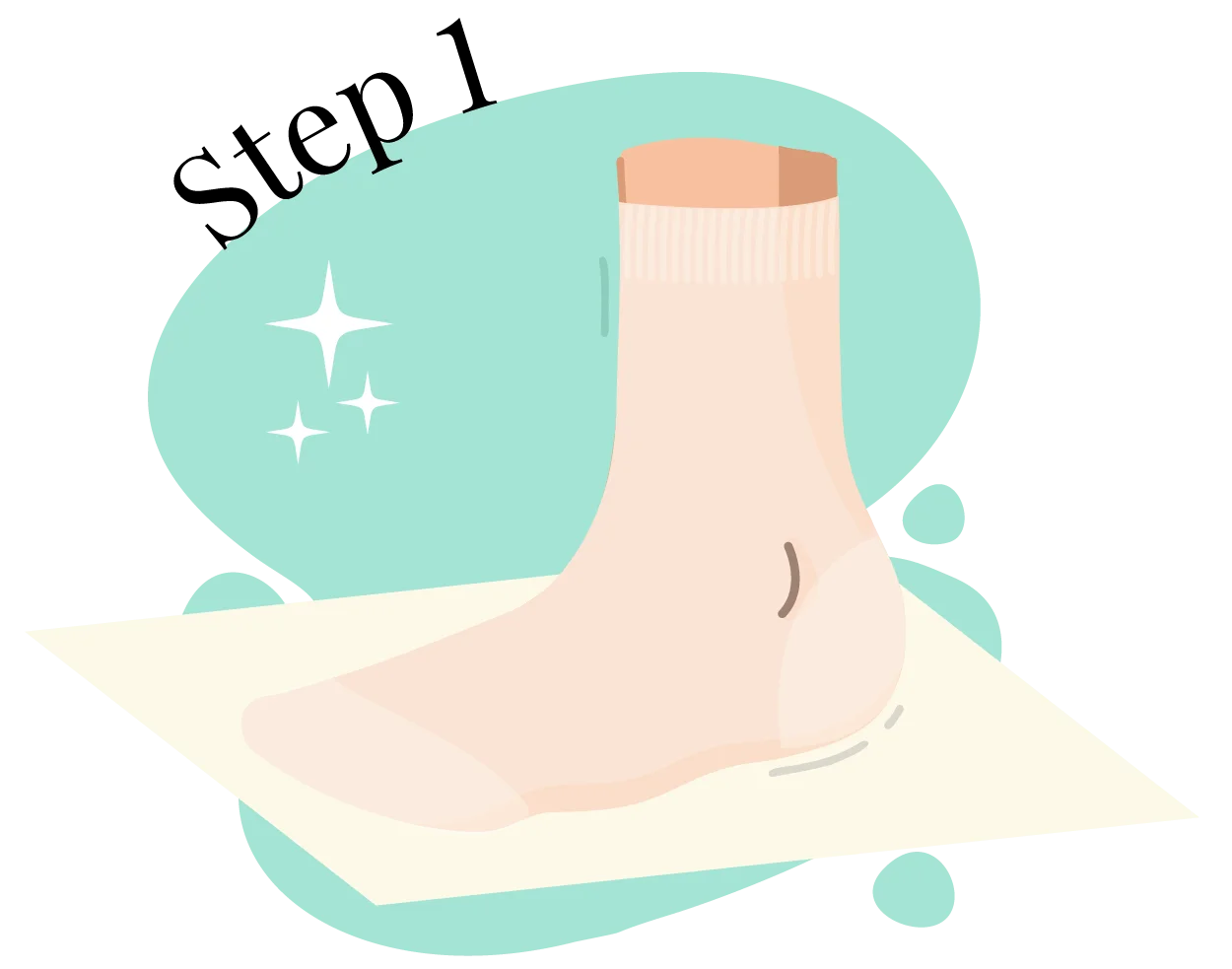 Serene Soft Pastel Foot Care Clipart Illustration in Gentle Mint Palette