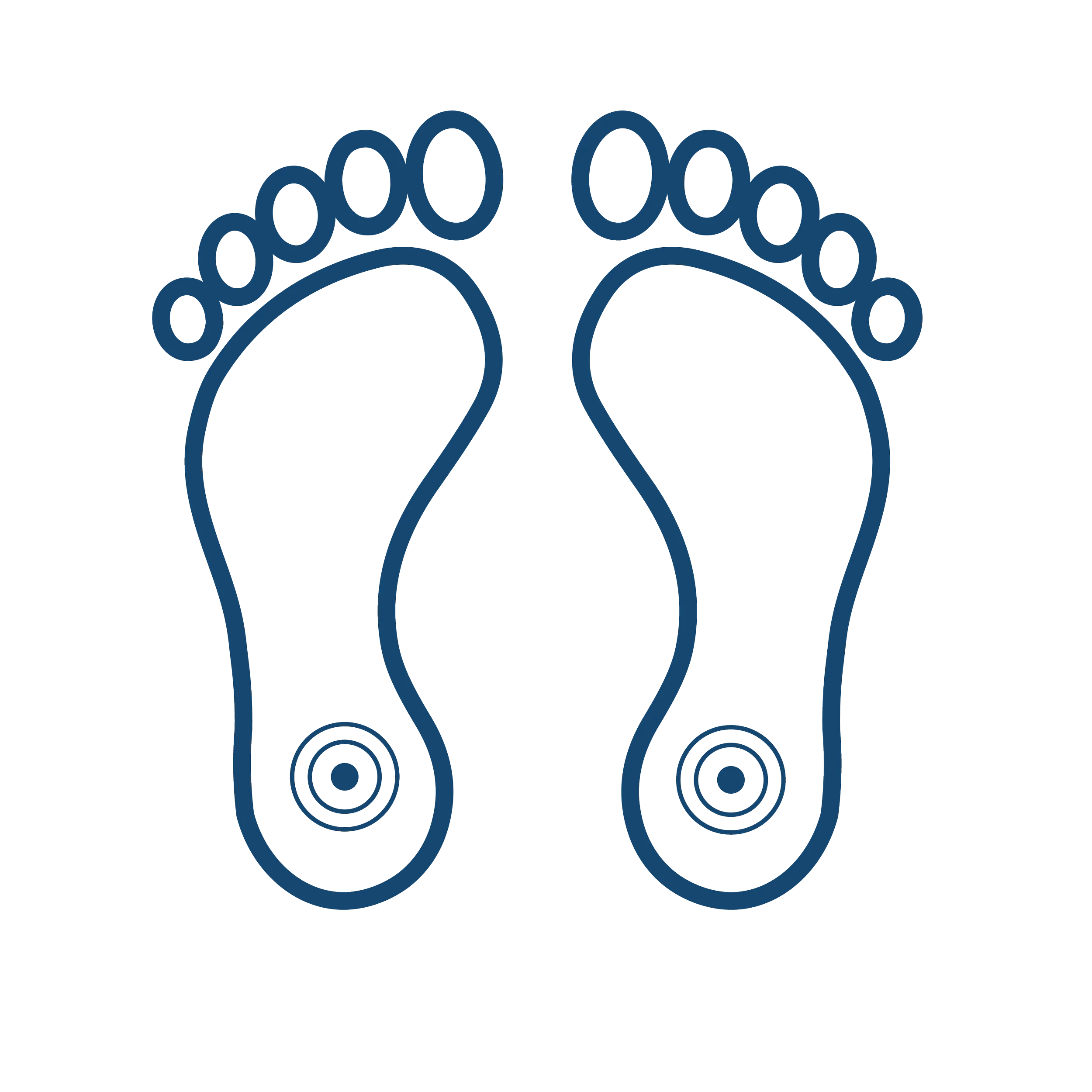 Simple Blue Line Art Foot Outline Clipart Highlighting Sole Pressure Points