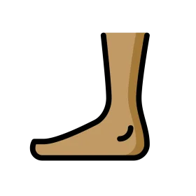 Simple Minimalist Human Foot Clipart Illustration in Earthy Tone