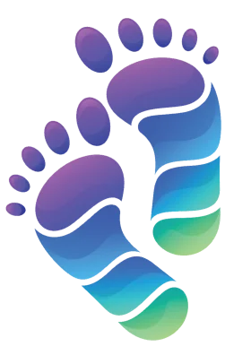 Stylish Gradient Footprint Clipart - Smooth Colorful Barefoot Design