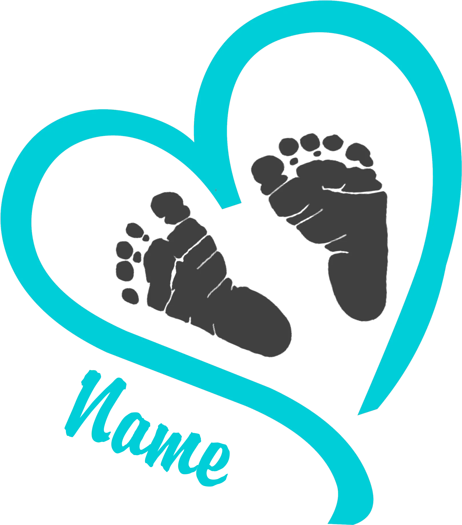 Tender Footprints of Love: Heart-Shaped Baby Feet Clipart Design
