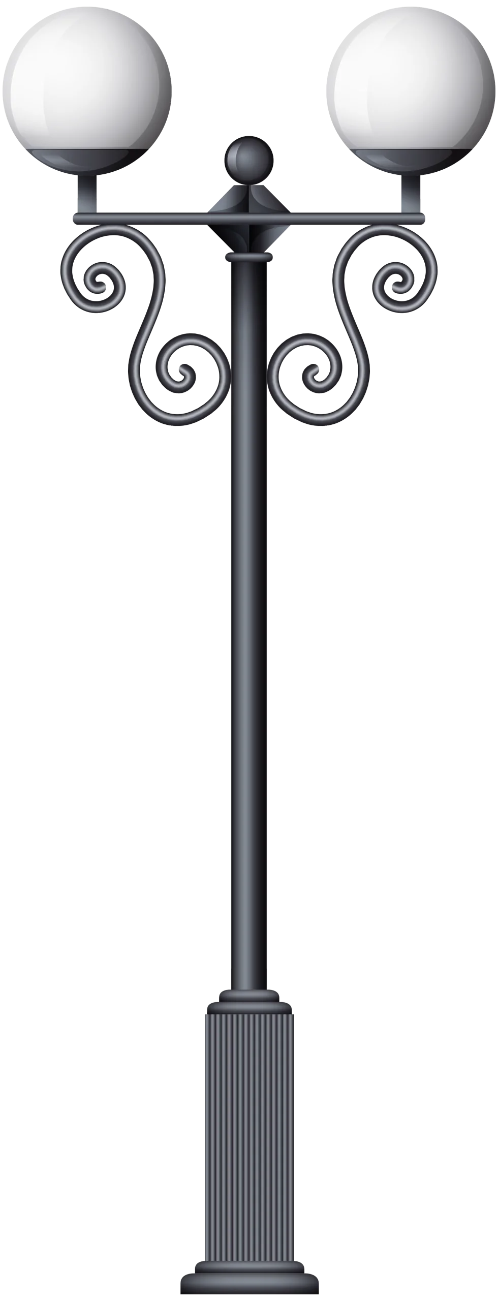 Elegant Victorian-Style Street Lamp Clipart with Ornate Scrollwork Design
