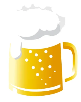 Foamy Golden Beer Mug Clipart with Bubbling Frothy Head Design