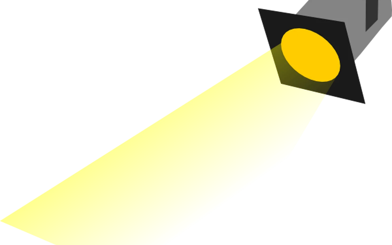 Minimalist Stage Spotlight Clipart Illustration with Soft Yellow Beam