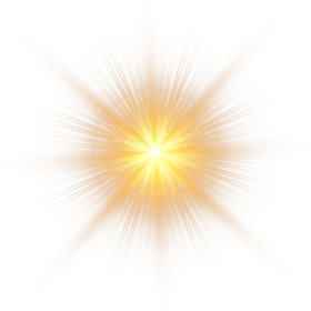 Radiant Golden Sunburst Clipart with Luminous Soft-Edged Rays