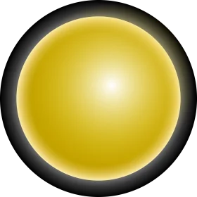 Radiant Yellow Luminous Sphere Clipart Illustration with Soft Glowing Edges