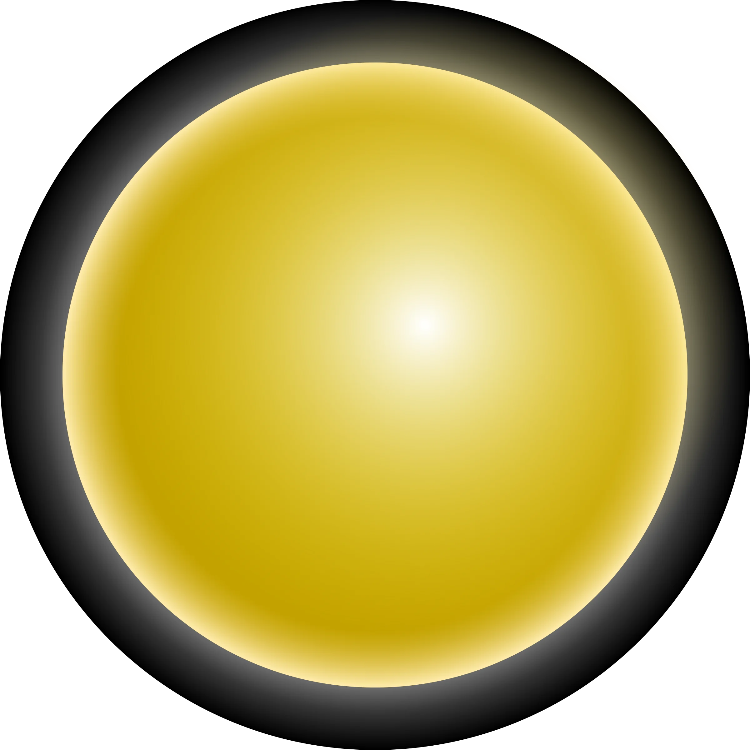 Radiant Yellow Luminous Sphere Clipart Illustration with Soft Glowing Edges