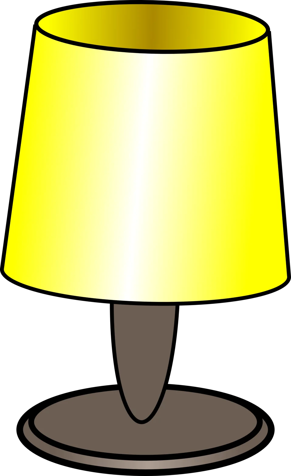 Soft Glowing Yellow Table Lamp Clipart Illustration for Home Decor