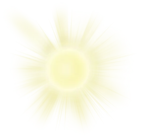 Soft Golden Radiant Sun Clipart Illustration with Gentle Luminous Rays