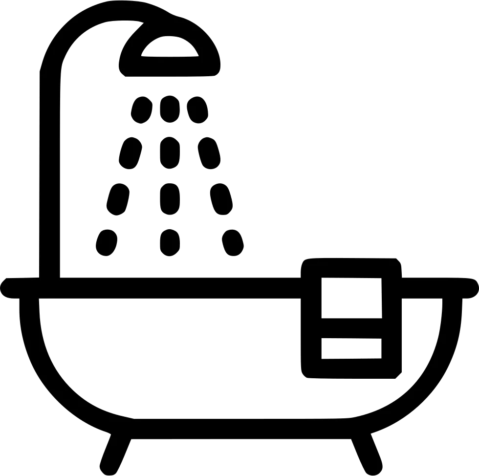 Minimalist Bathroom Shower Clipart - Simple Bathing Facility Icon Design