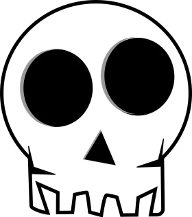 Minimalist Black and White Skull Clipart with Simple Geometric Design
