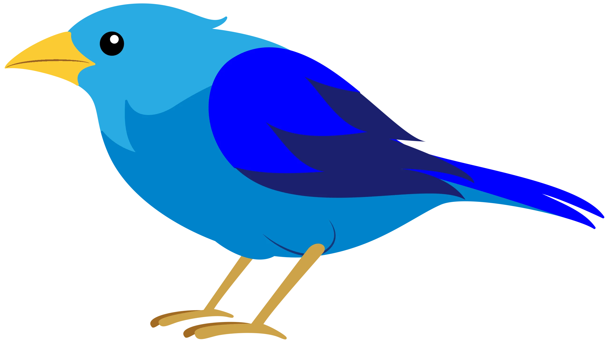 Stylized Blue Jay Bird Clipart: A Geometric Illustration of Avian Grace