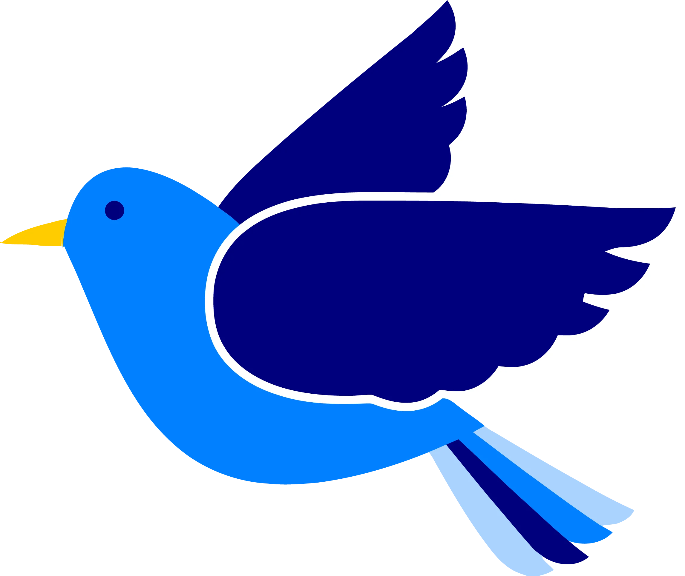 Stylized Blue Bird Clipart: A Minimalist Design of Avian Elegance and Simplicity