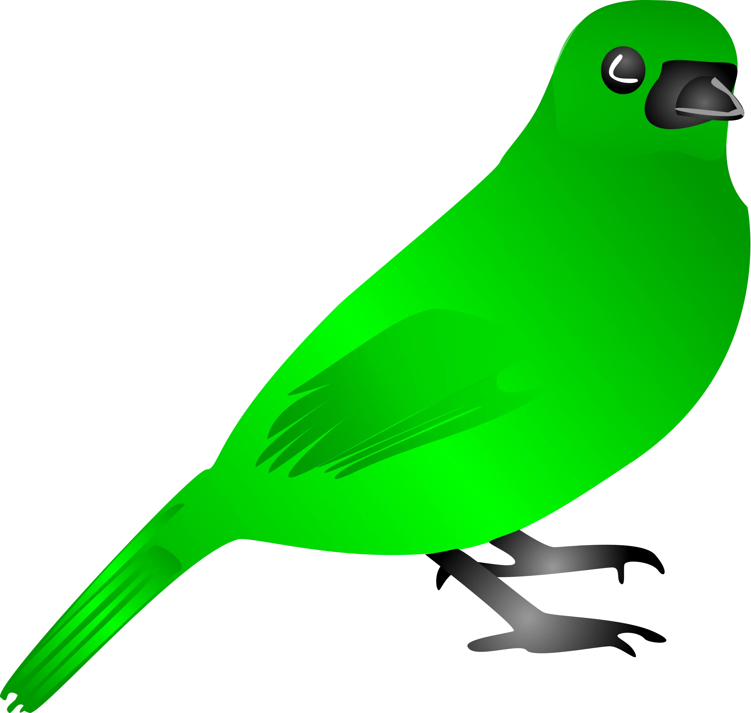 Stylized Green Finch Clipart: A Minimalist Avian Design with Bold Geometric Flair
