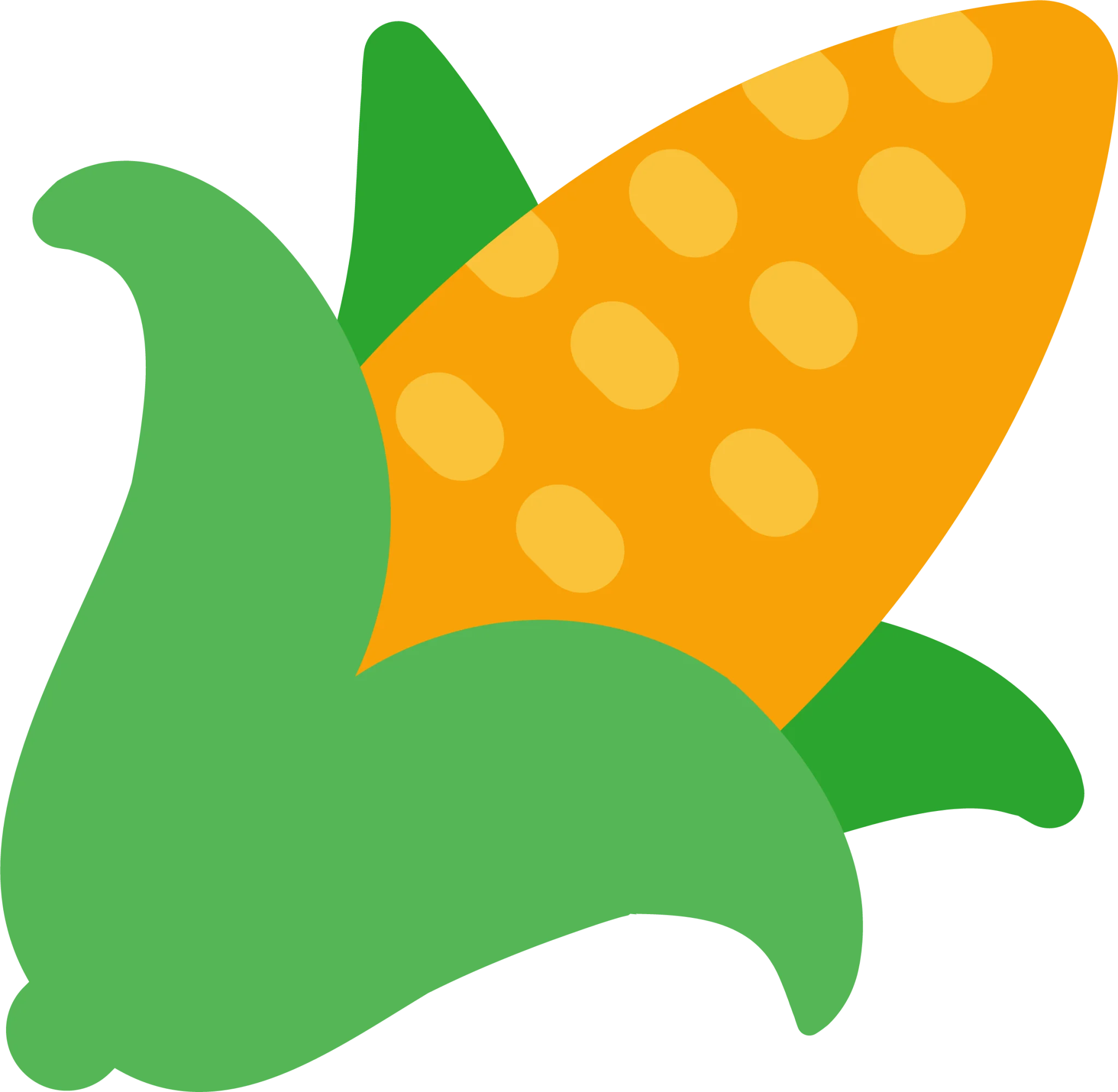 Fresh Golden Corn Ear with Green Leaves - Cheerful Agricultural Clipart Design