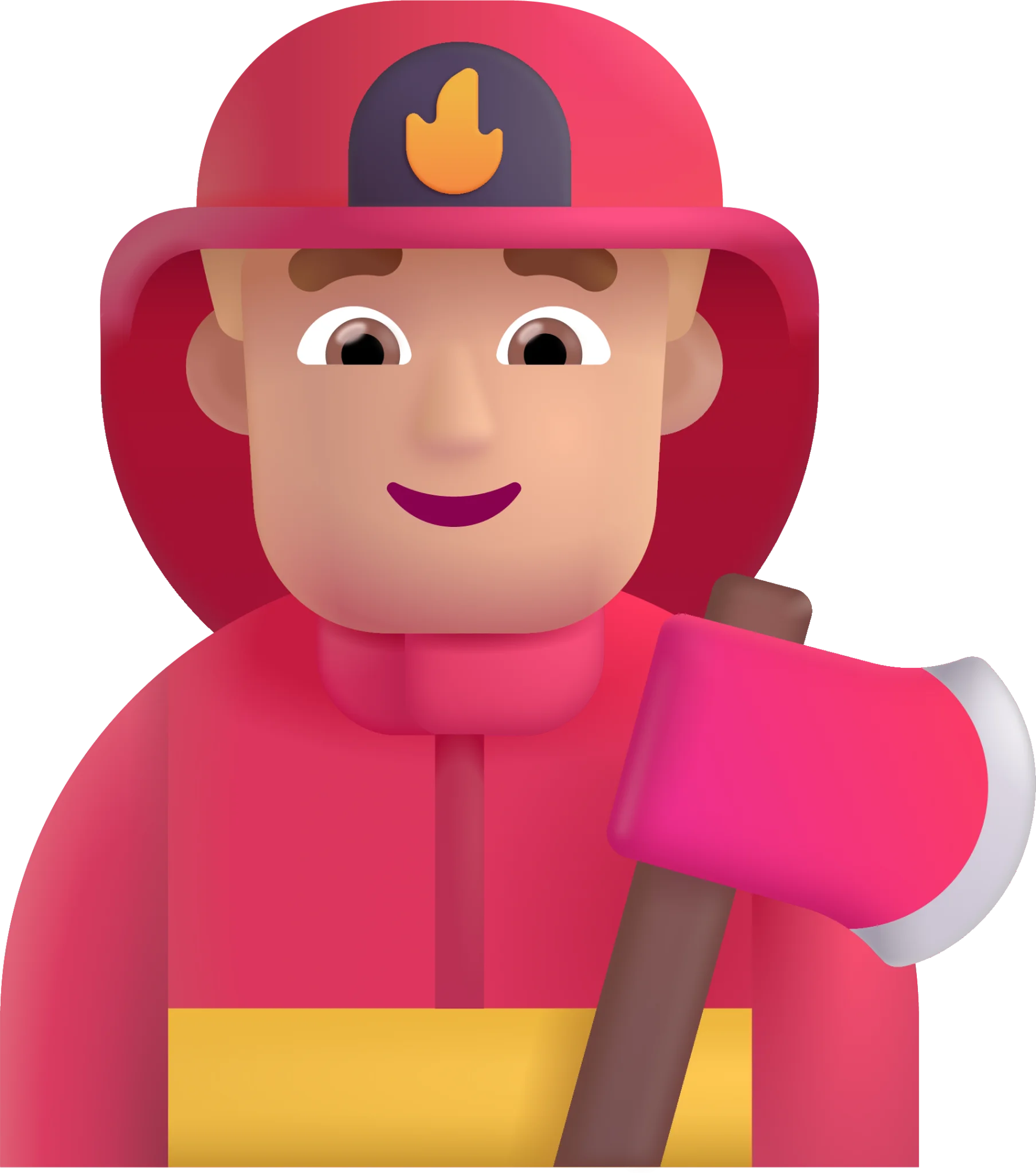 Friendly Cartoon Firefighter Clipart with Warm Protective Gear and Caring Expression
