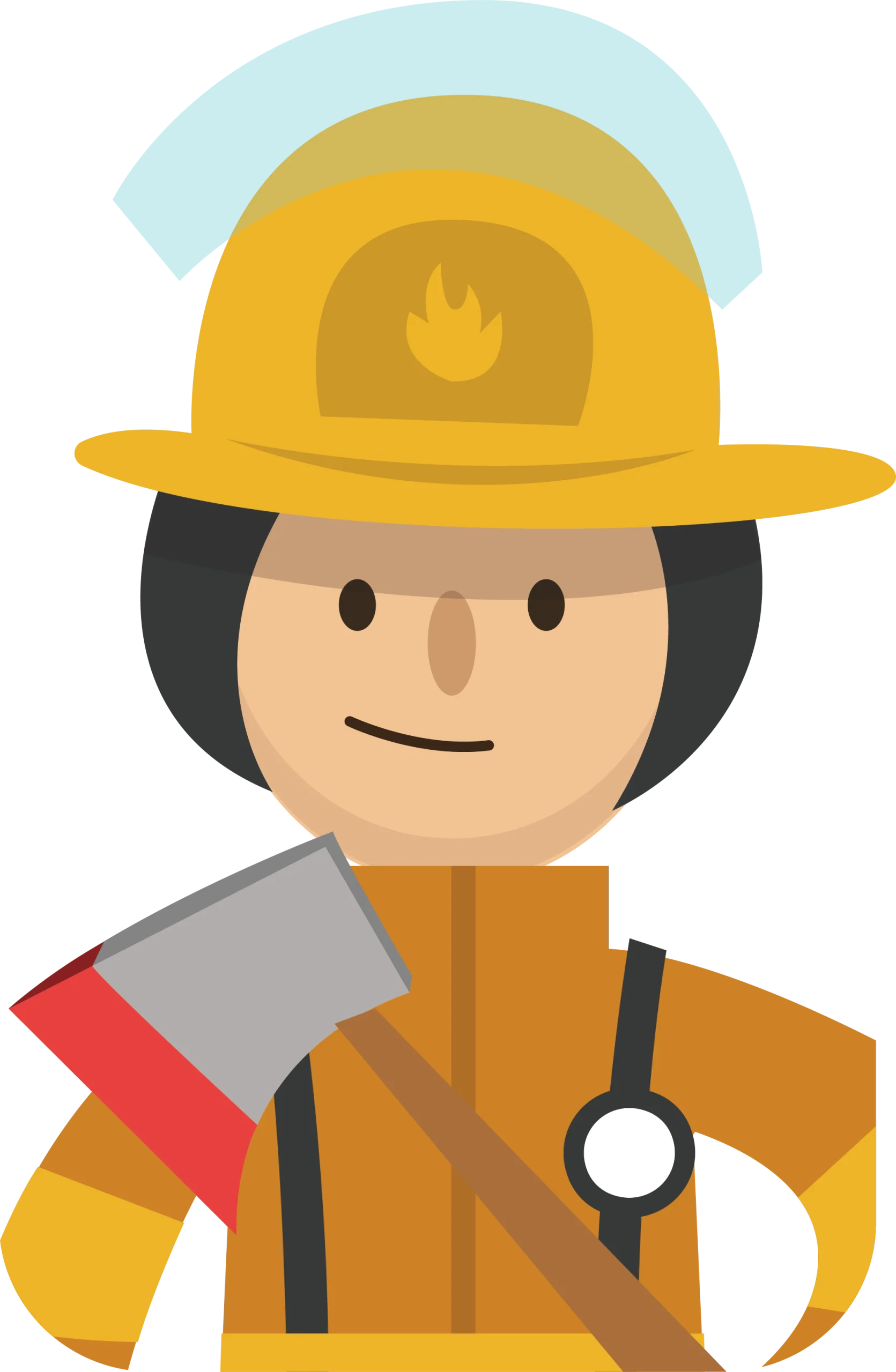 Professional Firefighter Safety Hero Cartoon Clipart Illustration Design
