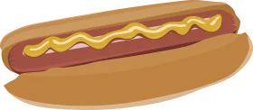 Classic American Mustard-Topped Hot Dog Clipart Illustration Design
