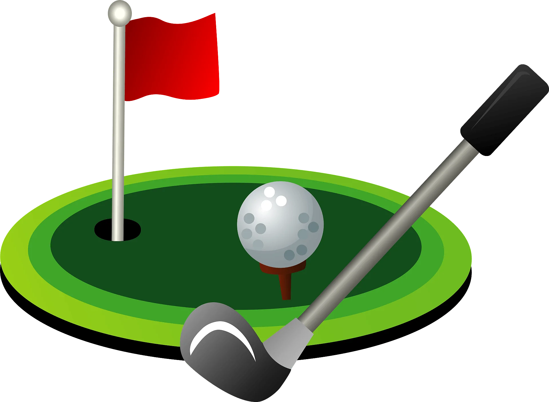Professional Golf Putting Green Clipart Illustration for Sports Enthusiasts